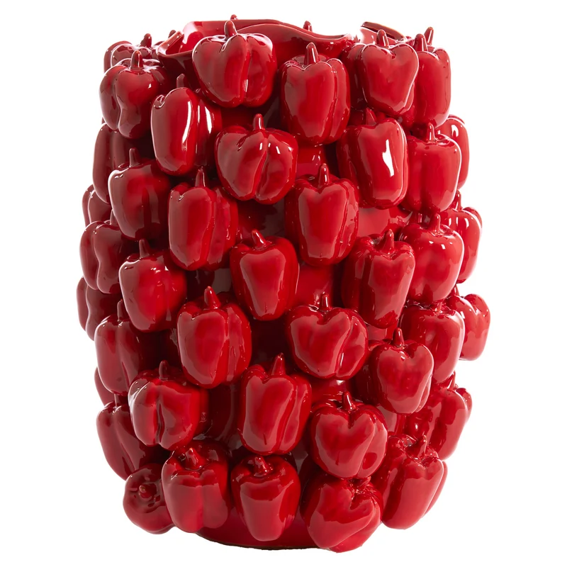 Keramikvase BELLPEPPER rot mit Paprika-Design 35x33xH47cm