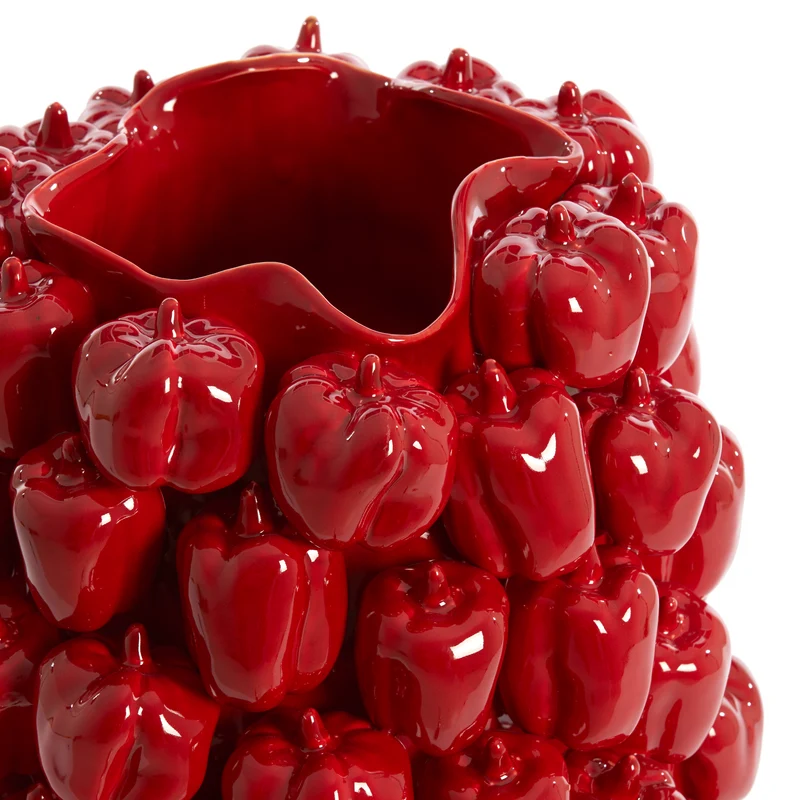 Keramikvase BELLPEPPER rot mit Paprika-Design 35x33xH47cm