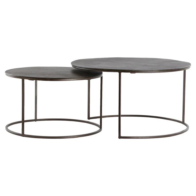 Couchtisch TALCA 2er-Set, Metall, dunkelbraun