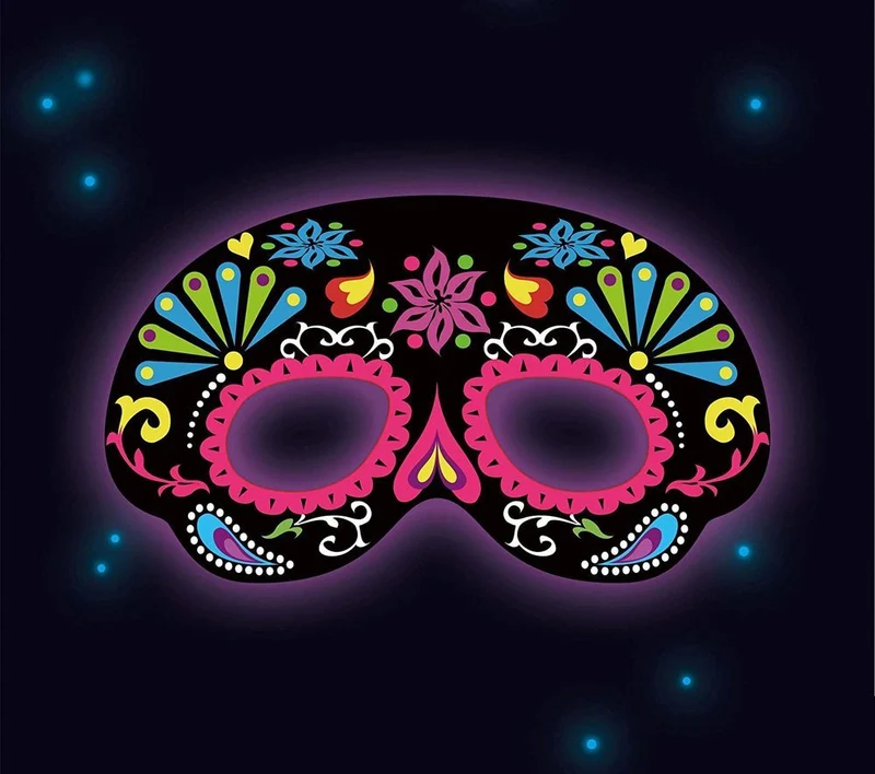 "Day of the Dead" Knicklicht Maske - Schwarz