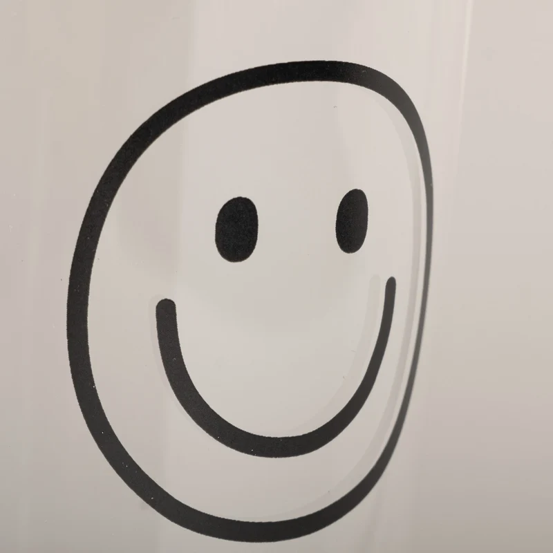 Eulenschnitt Trinkglas Smiley schwarz
