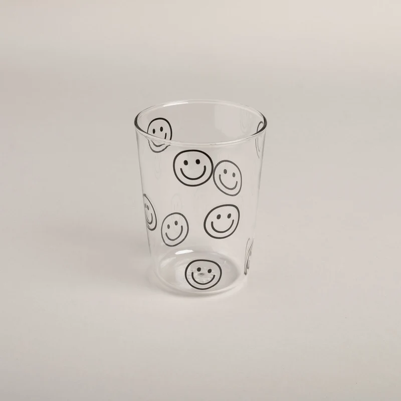 Eulenschnitt Trinkglas Smileys schwarz