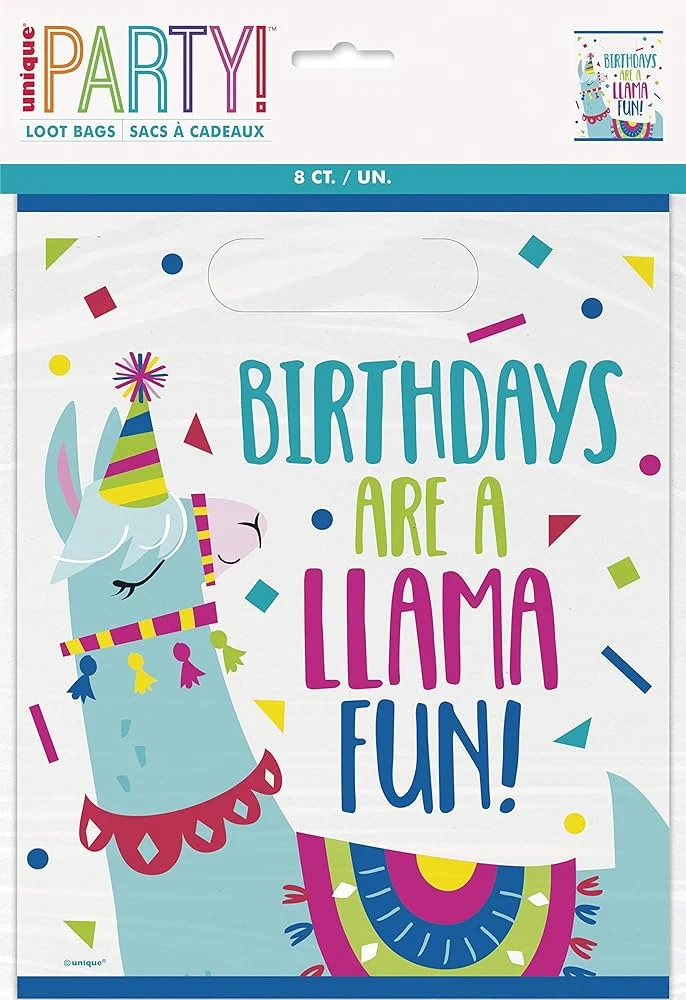 Geschenktüte PVC Birthday Lama 8St.