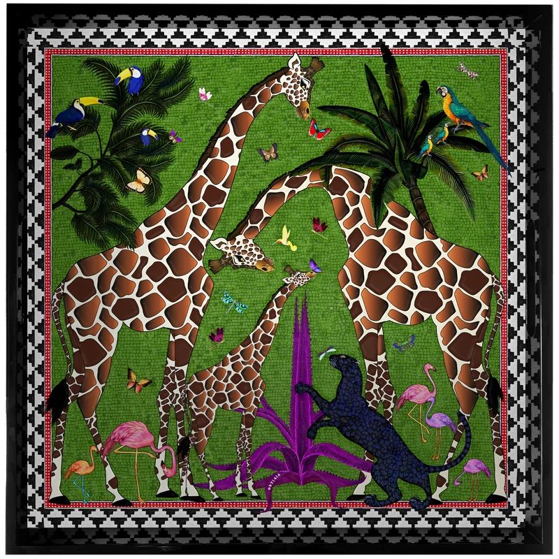 Lacquer Tray GIRAFFE 45x45cm