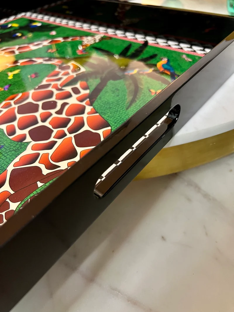 Lacquer Tray GIRAFFE 45x45cm