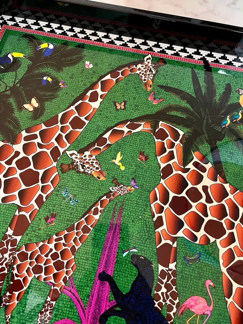 Lacquer Tray GIRAFFE 45x45cm