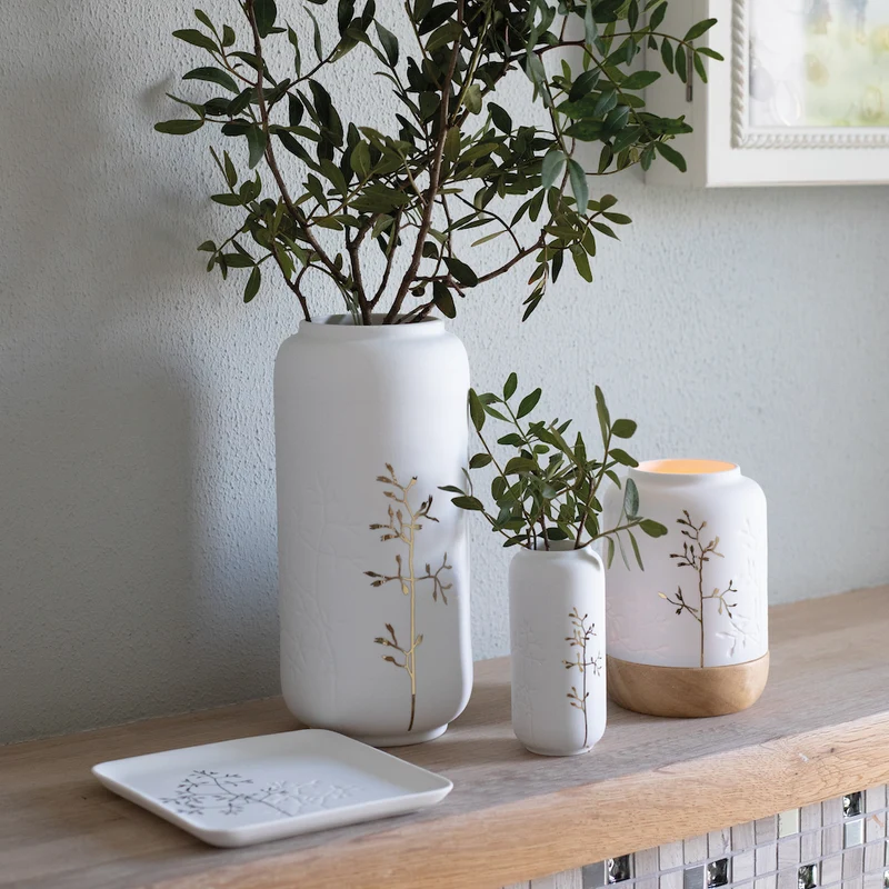 Räder Vase Zweig Goldfarben Klein