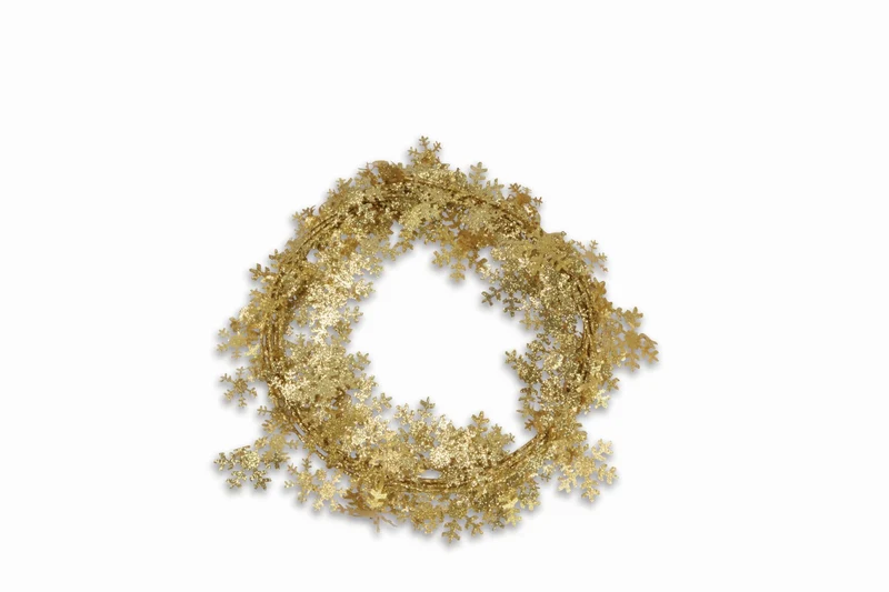 Weihnachtsdeko Girlande Schneeflocken | Gold | 2,70 m