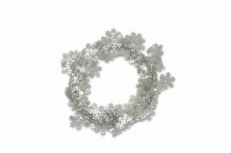 Weihnachtsdeko Girlande Schneeflocken | Silber | 2,70 m