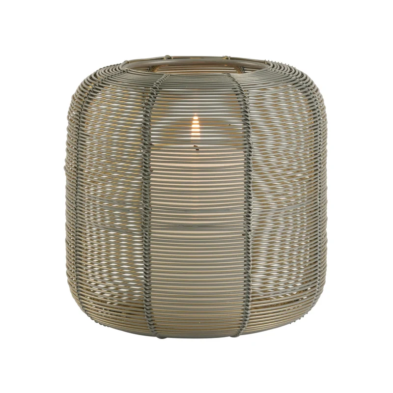 Windlicht KNOKKE grau/gold 16x16x16 cm