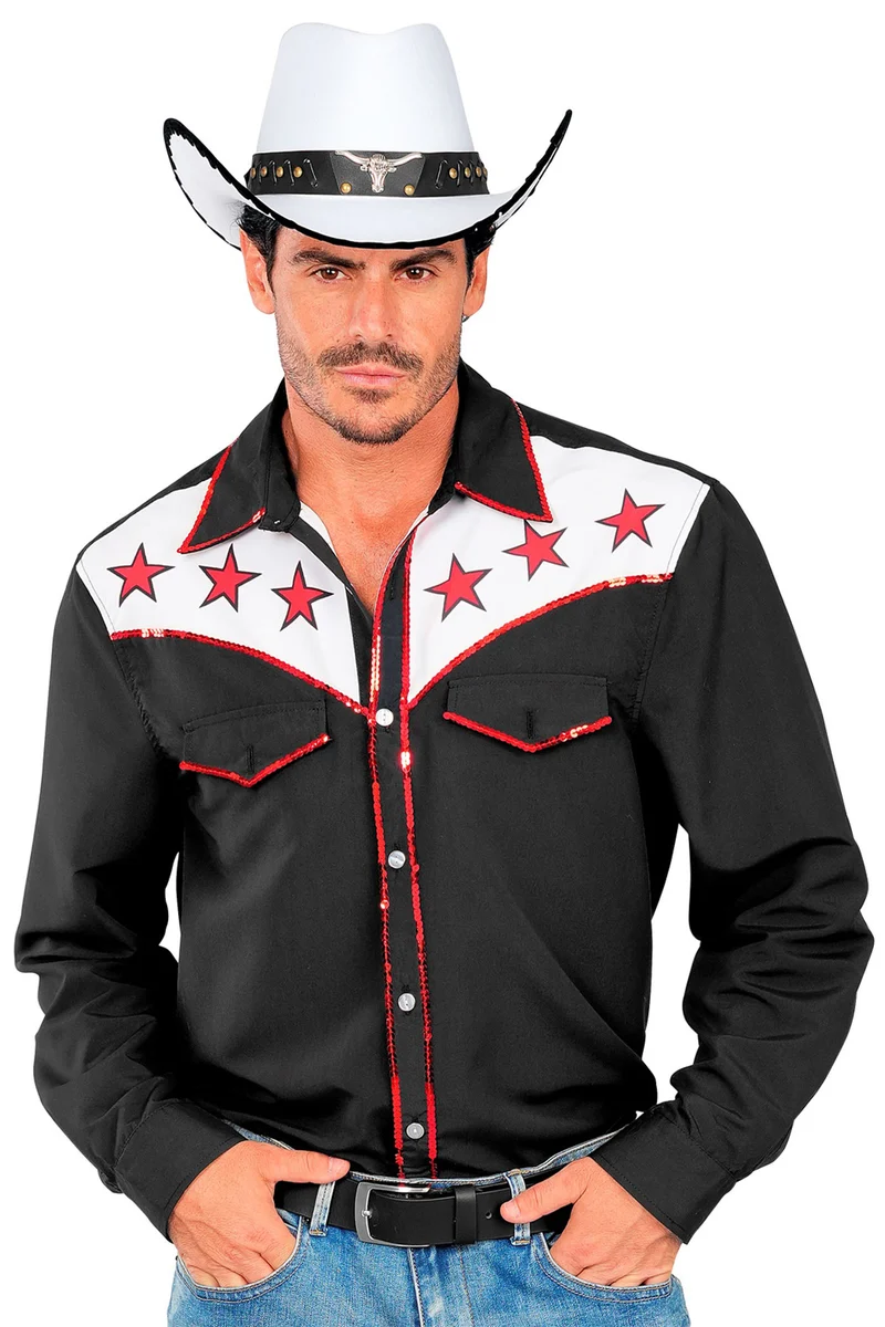 Cowboy Hemd "Rodeo" für Herren | Schwarz