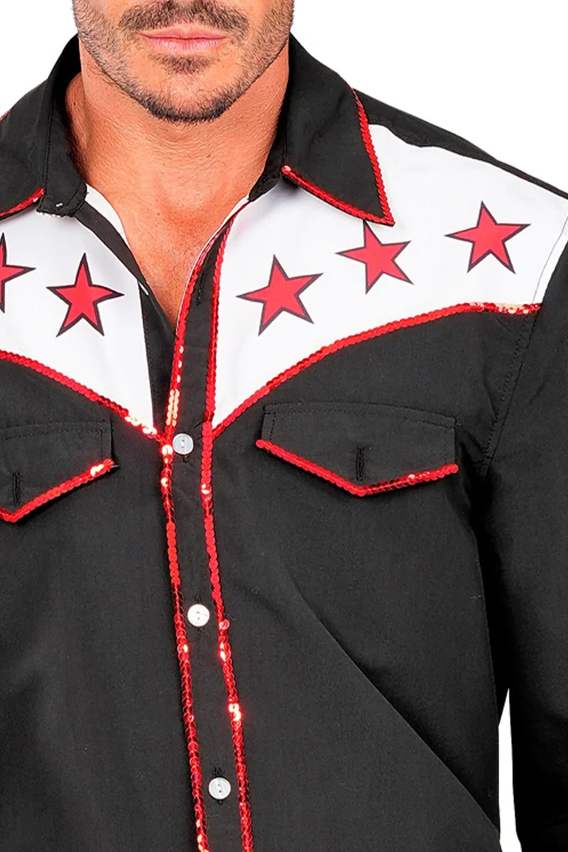 Cowboy Hemd "Rodeo" für Herren | Schwarz