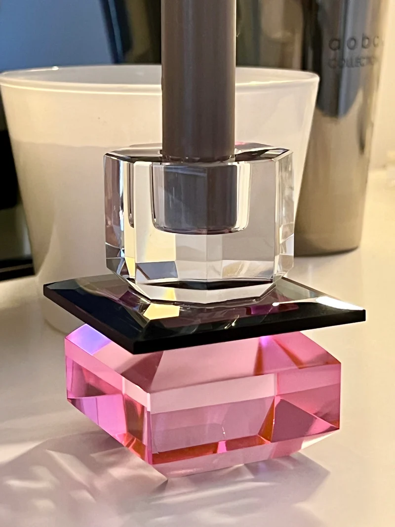 Kristallhalter LUMINA in Pink/Schwarz/Klar