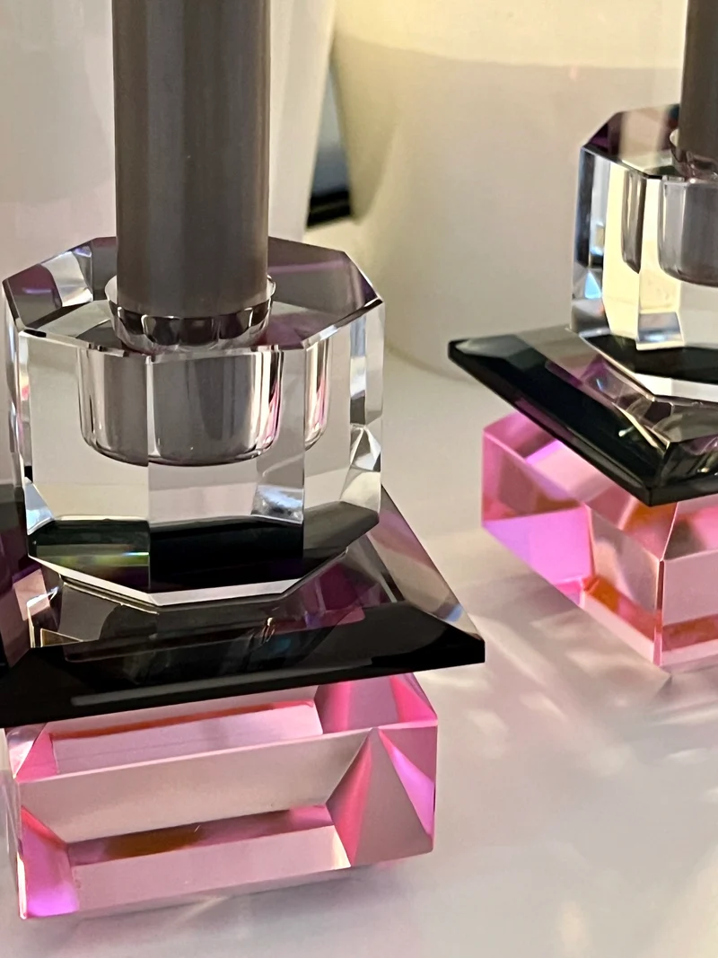 Kristallhalter LUMINA in Pink/Schwarz/Klar