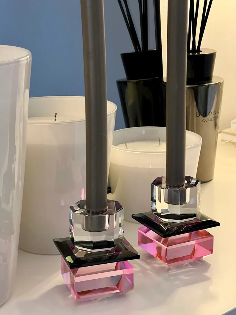 Kristallhalter LUMINA in Pink/Schwarz/Klar