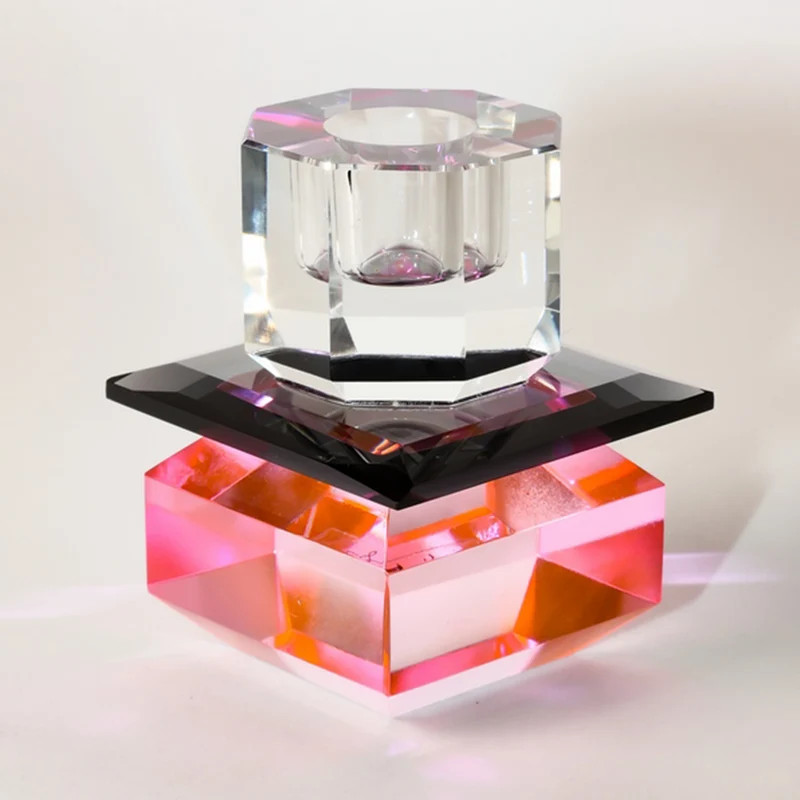 Kristallhalter LUMINA in Pink/Schwarz/Klar