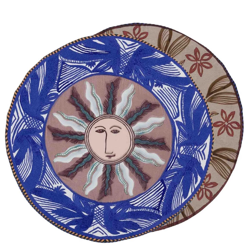 rundes Kissen ZENITH, Sonnenmotiv 45x45cm