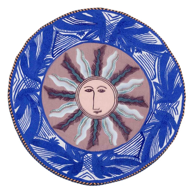 rundes Kissen ZENITH, Sonnenmotiv 45x45cm
