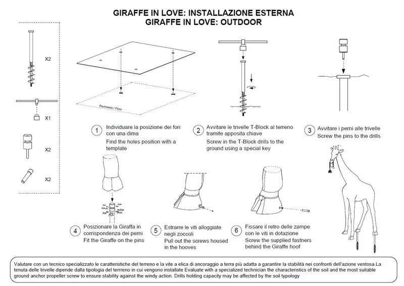 Stehleuchte GIRAFFE IN LOVE M OUTDOOR, H 2,65 Meter - weiss