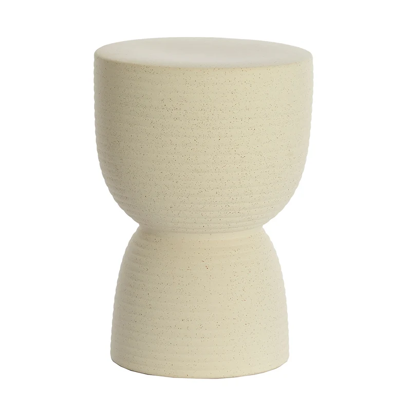 Keramik Hocker FINCA matt creme ø28,5x42cm