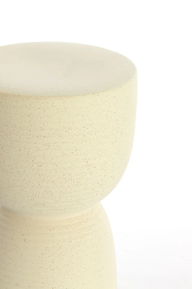 Keramik Hocker FINCA matt creme ø28,5x42cm