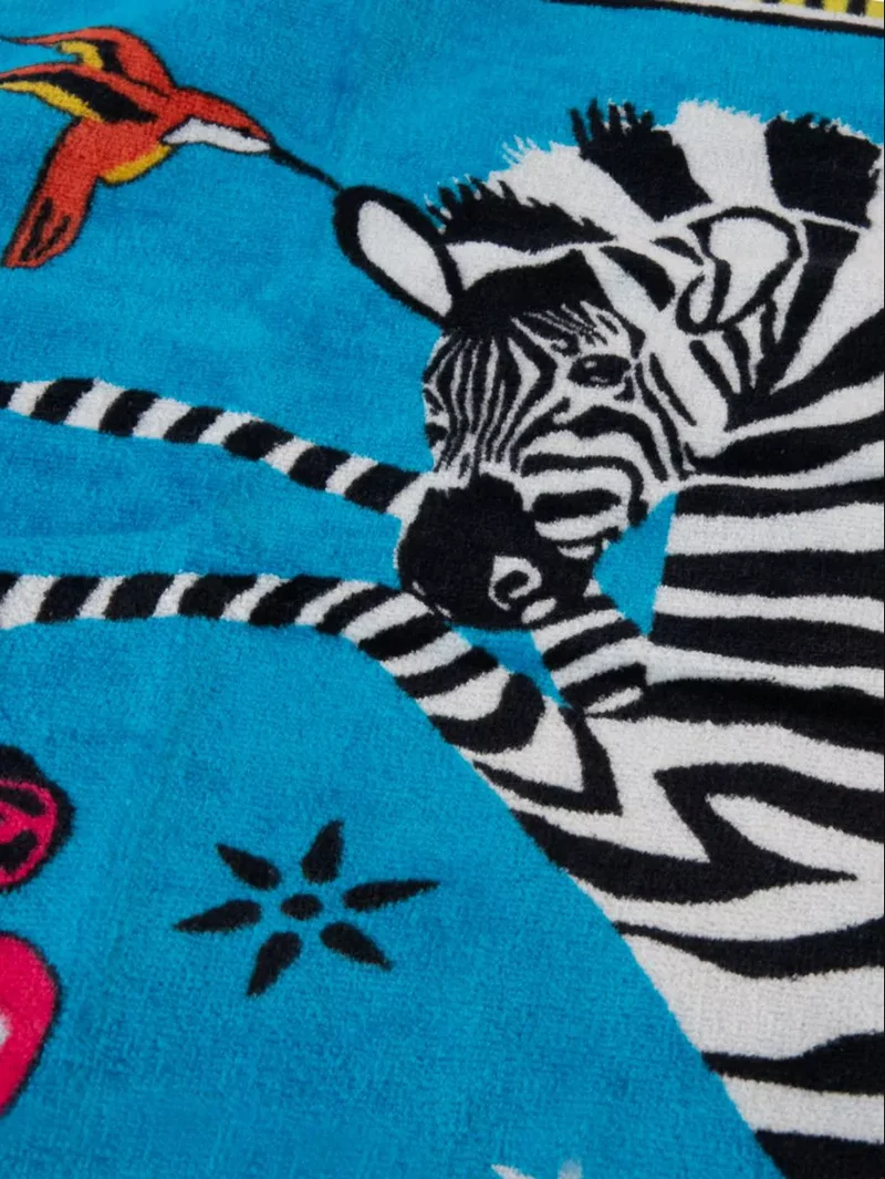 Strandtuch JUNGLE Design in blau