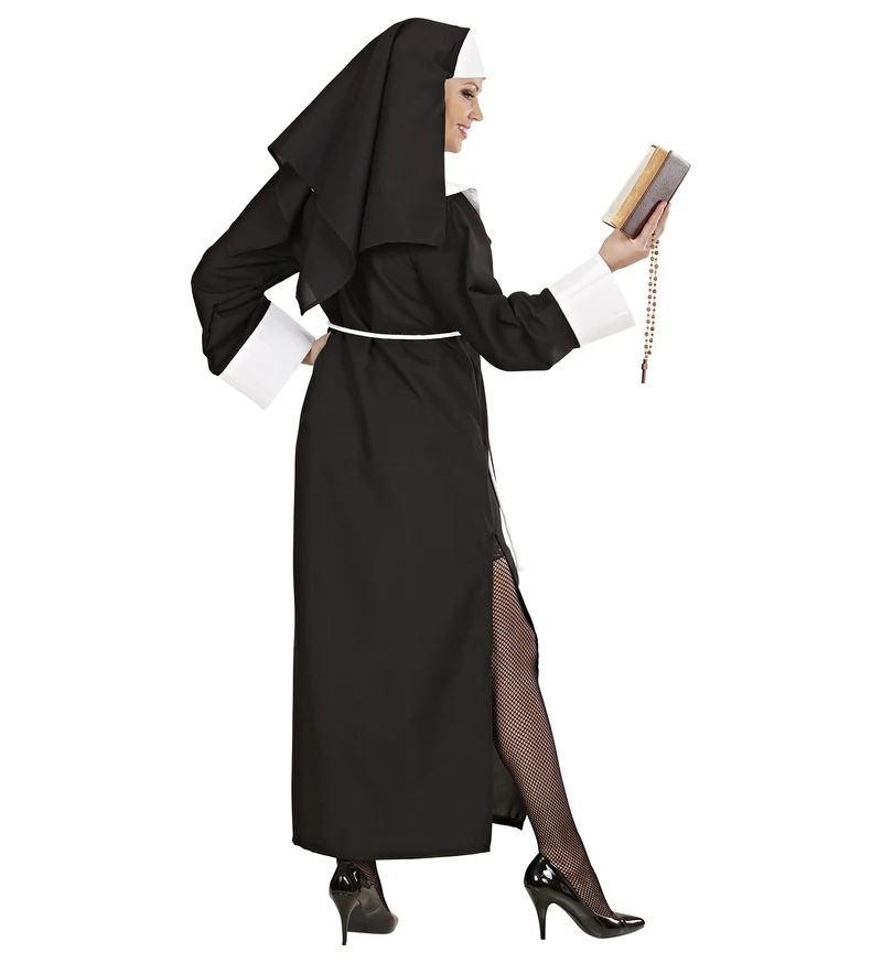 Kostüm Nonne für Damen | Kleid, Gürtel und Haube