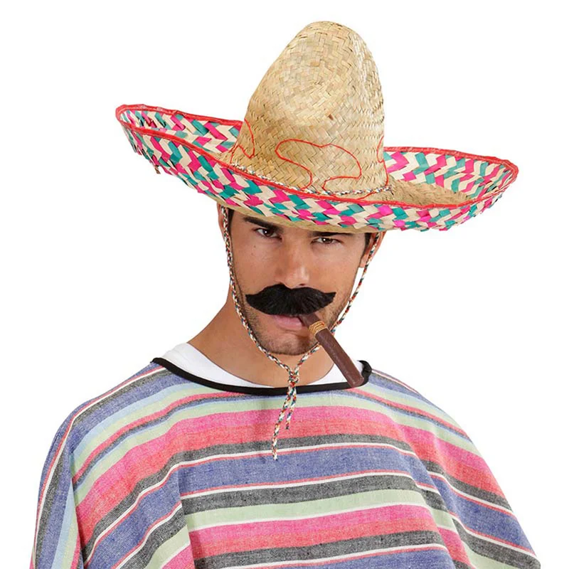 Mexikanischer Sombrero Ø 52cm | Natur Bunt