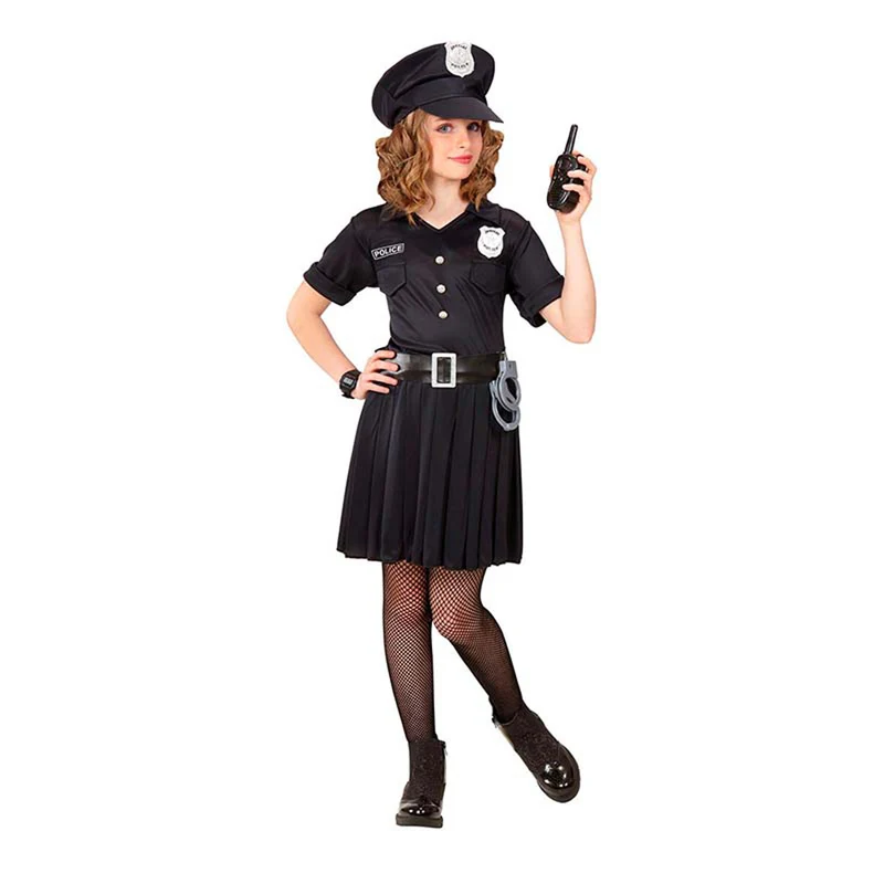 Polizistin Kostüm für Mädchen | Kleid und Mütze
