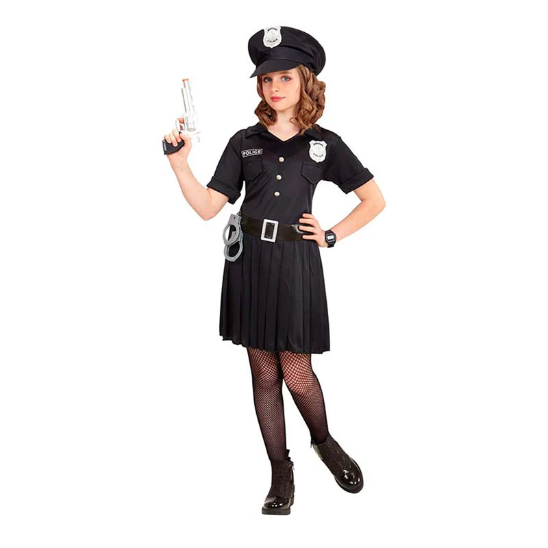 Polizistin Kostüm für Mädchen | Kleid und Mütze