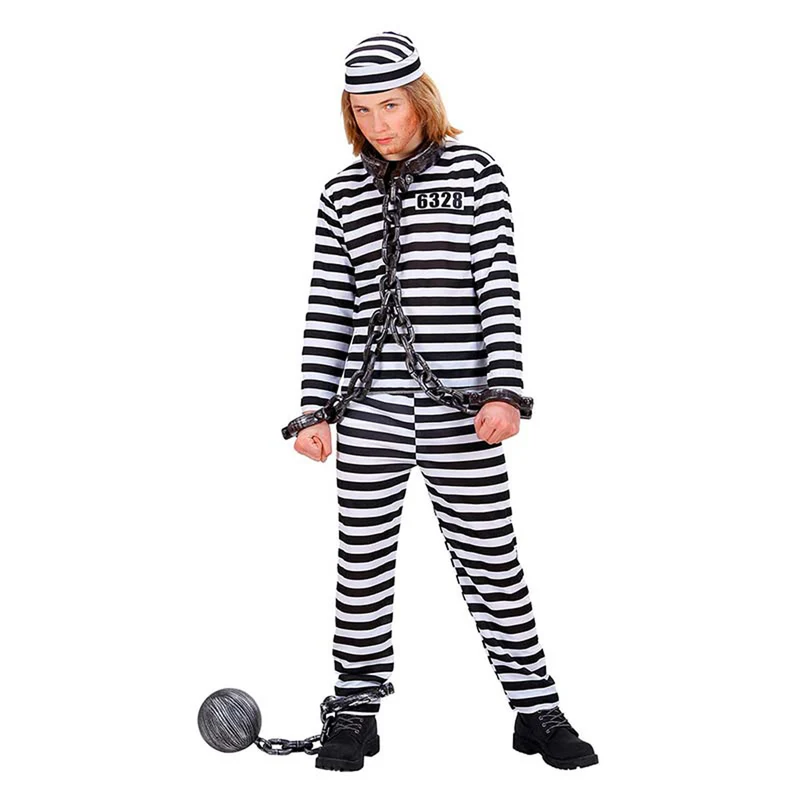 Kostüm Kid Sträfling Schwarz Weiß