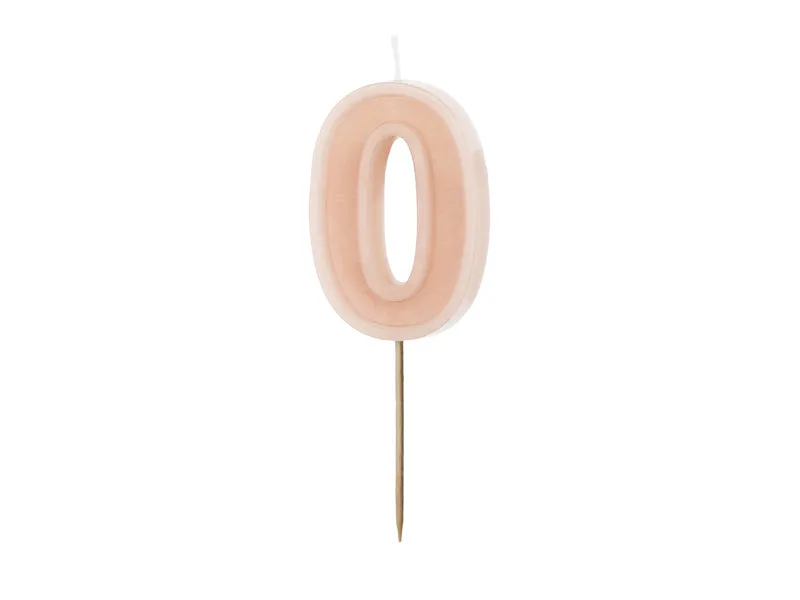 Zahlenkerze #0 | 6 cm Puderrosa