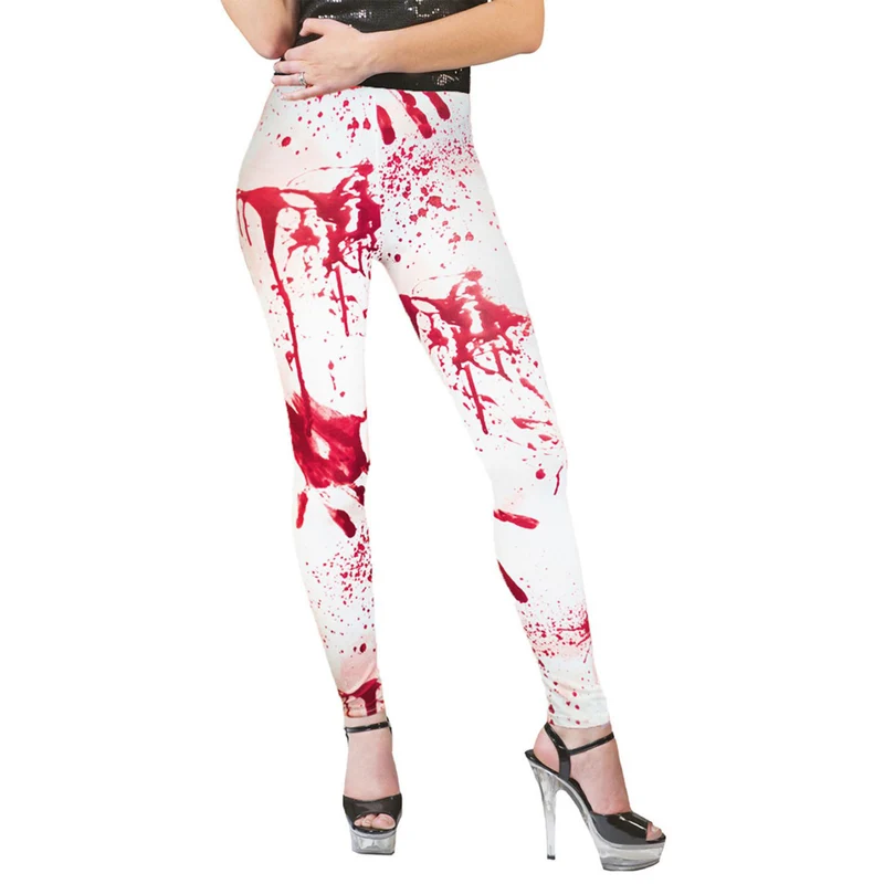 Blutige Leggings zu Halloween | Rot Weiß