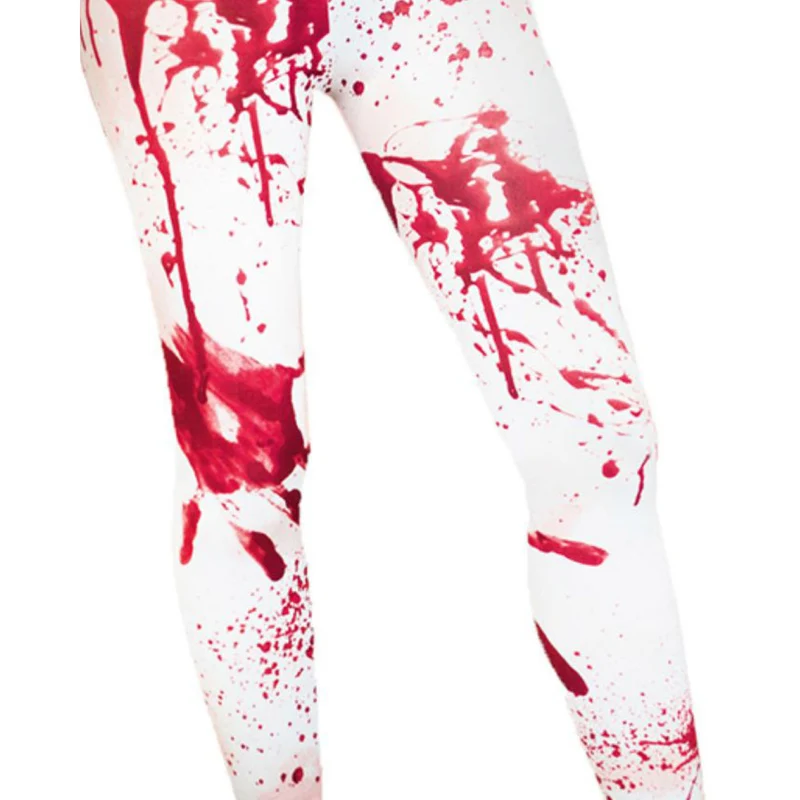 Blutige Leggings zu Halloween | Rot Weiß