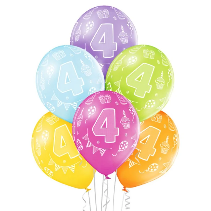 Luftballon Ø30cm Geburtstag #4 | 6 Stk. Bunt