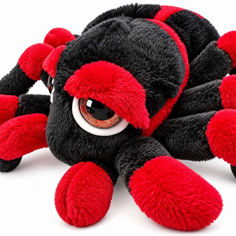 Stofftier Spinne "Nico" Gr. M (18 cm) | Schwarz Rot