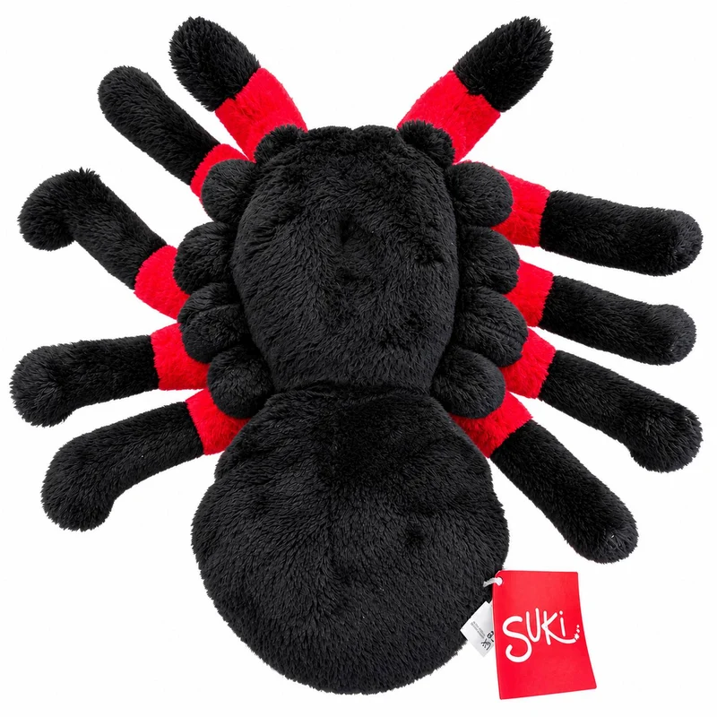 Stofftier Spinne "Nico" Gr. M (18 cm) | Schwarz Rot