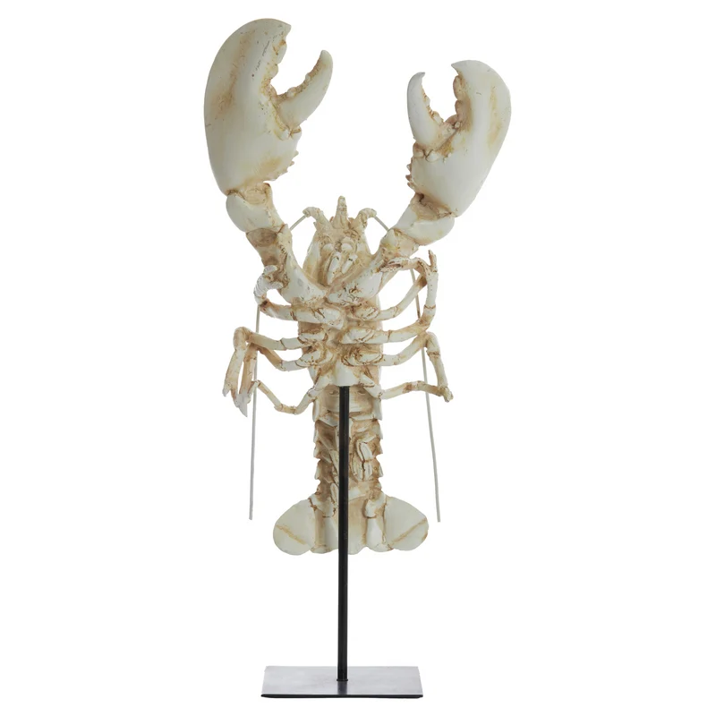 Ornament LOBSTER auf Fuß, Höhe 56,5 cm, off-white