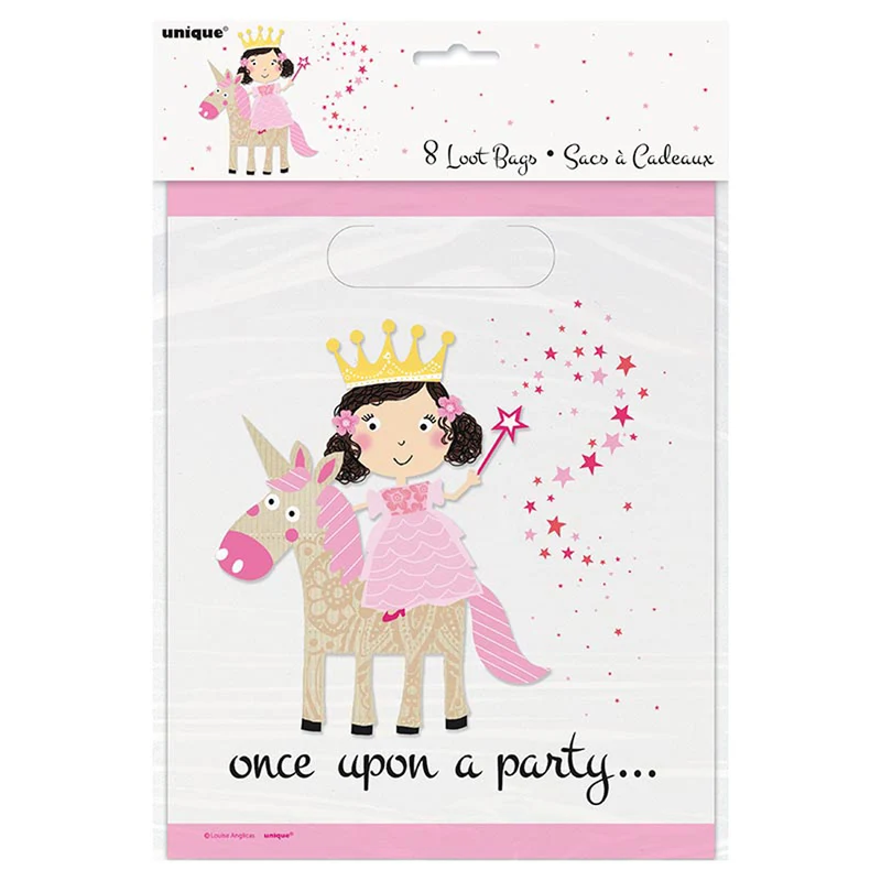 Geschenktüte PVC Prinzessin & Einhorn 8St.