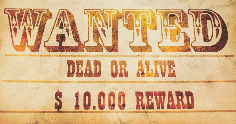 Poster Wanted im Wild West Look 42 x 30 cm