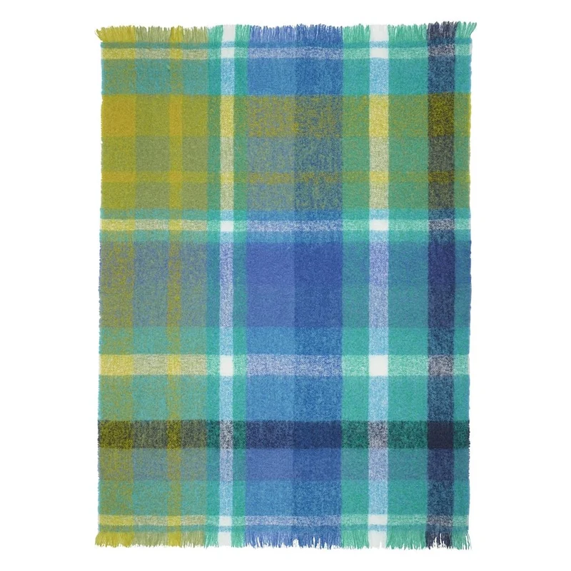 Mohair-Wolldecke FONTAINE COBALT