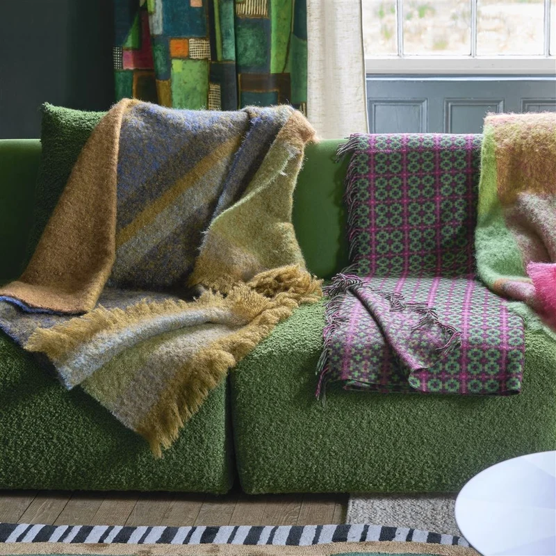 Mohair-Wolldecke MIKOME INDIGO