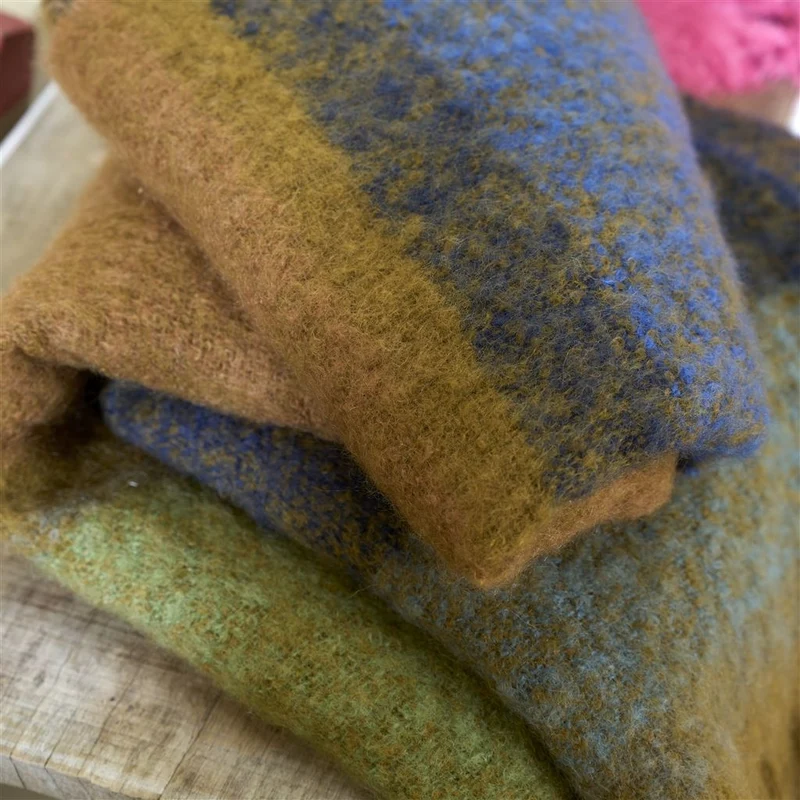 Mohair-Wolldecke MIKOME INDIGO