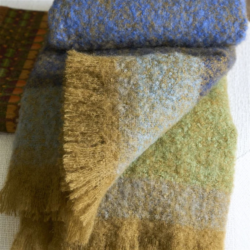 Mohair-Wolldecke MIKOME INDIGO