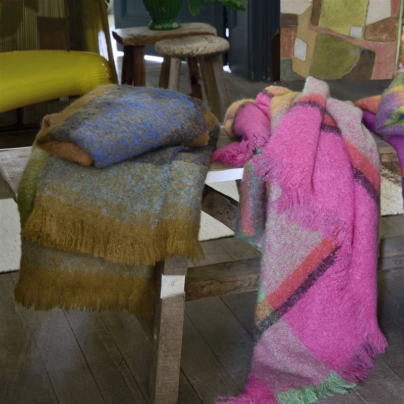 Mohair-Wolldecke MIKOME INDIGO