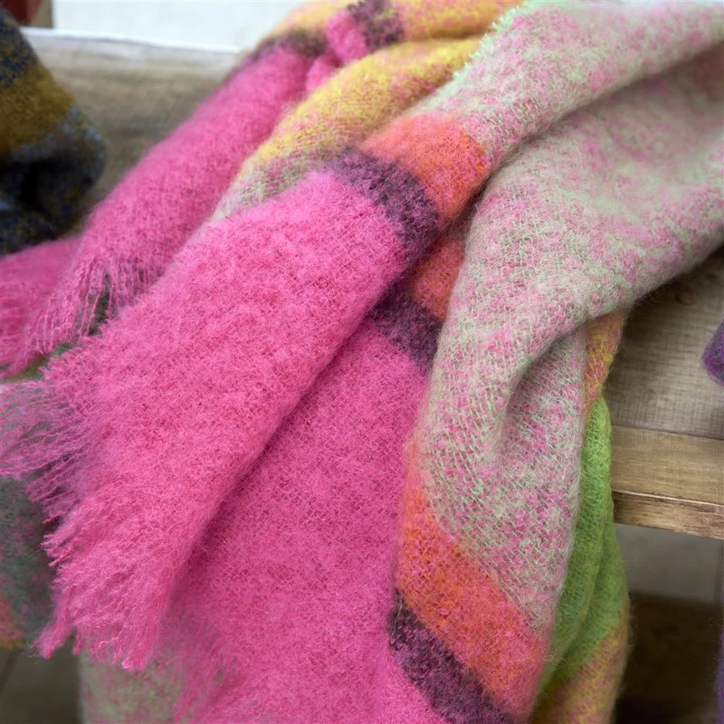 Mohair-Wolldecke MIKOME FUCHSIA