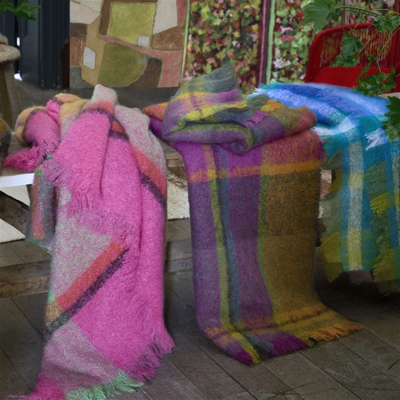 Mohair-Wolldecke MIKOME FUCHSIA