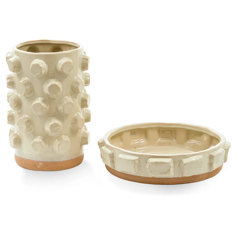 Bowl STUCTURE beige Ø39,5 x H10 cm