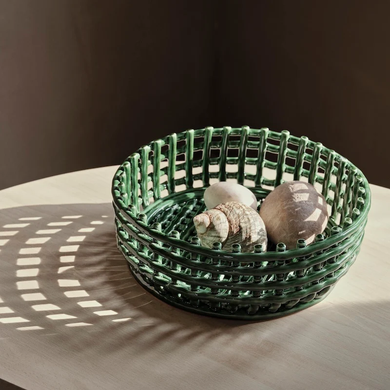Ceramic Basket Obstschale Keramik geflochten - ferm LIVING