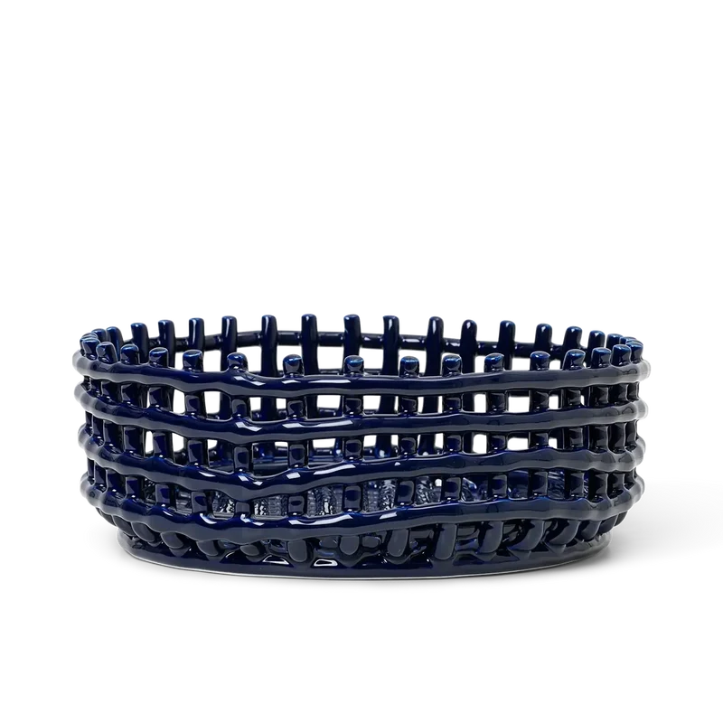 Ceramic Basket Obstschale Keramik geflochten - ferm LIVING